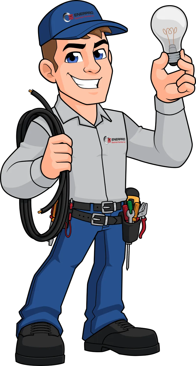 Animated image of a man holding an electric bulb